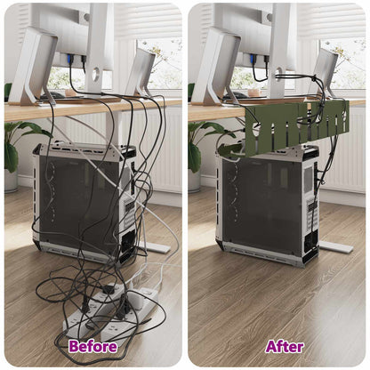 Under Desk Cable Management Tray 2 pcs Olive Green