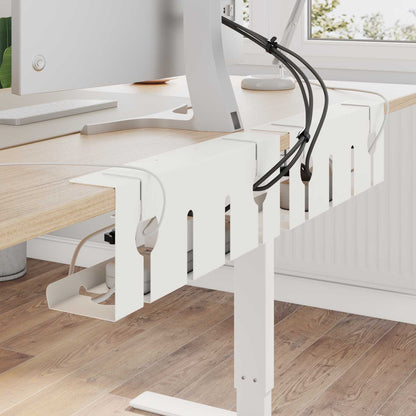 Under Desk Cable Management Tray 2 pcs White 43 x 10 x 15 cm
