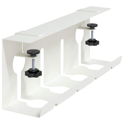 Under Desk Cable Management Tray 2 pcs White 43 x 10 x 15 cm