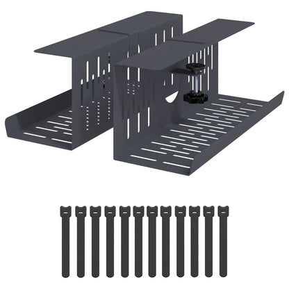Under Desk Cable Management Tray 2 pcs Anthracite