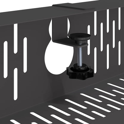 Under Desk Cable Management Tray 2 pcs Black 35 x 12 x 13 cm