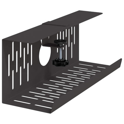Under Desk Cable Management Tray 2 pcs Black 35 x 12 x 13 cm