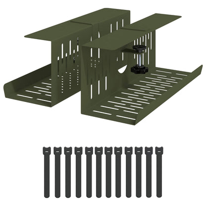 Under Desk Cable Management Tray 2 pcs Olive Green