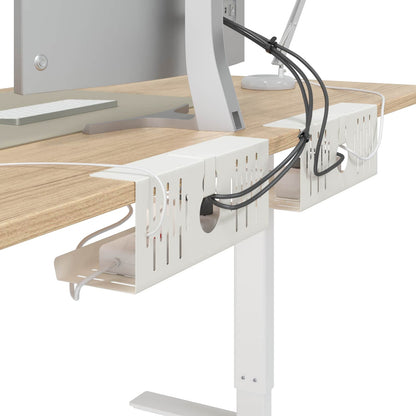 Under Desk Cable Management Tray 2 pcs White 35 x 12 x 13 cm