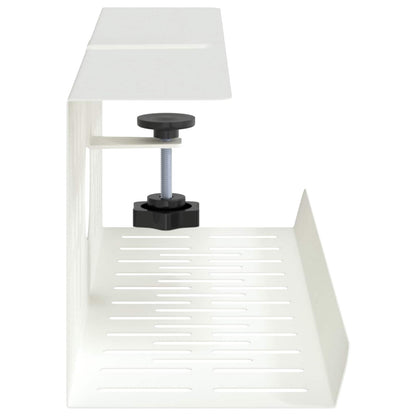 Under Desk Cable Management Tray 2 pcs White 35 x 12 x 13 cm