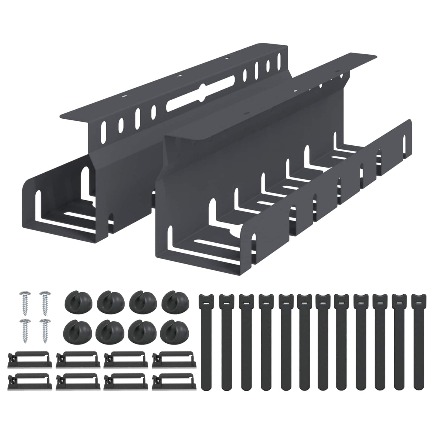 Under Desk Cable Management Tray 2 pcs Anthracite