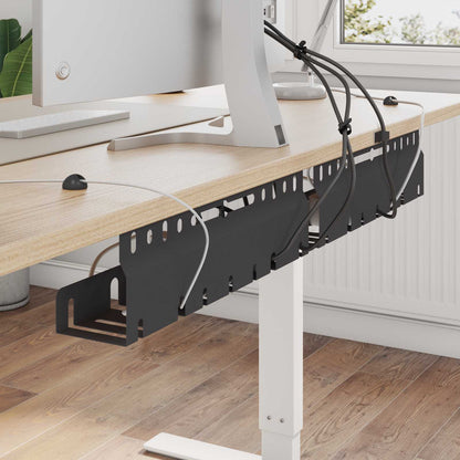 Under Desk Cable Management Tray 2 pcs Black 43 x 9 x 11.5 cm