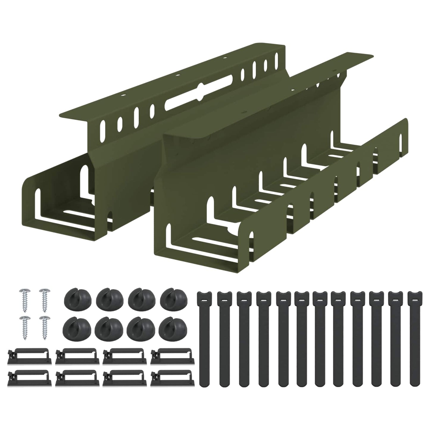 Under Desk Cable Management Tray 2 pcs Olive Green