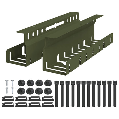 Under Desk Cable Management Tray 2 pcs Olive Green