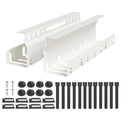 Under Desk Cable Management Tray 2 pcs White 43 x 9 x 11.5 cm