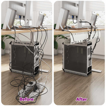 Under Desk Cable Management Tray 2 pcs White 43 x 9 x 11.5 cm