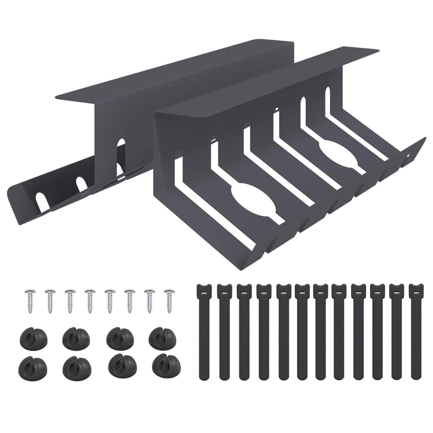 Under Desk Cable Management Tray 2 pcs Anthracite