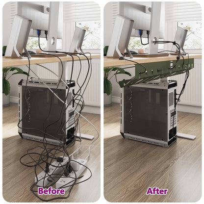Under Desk Cable Management Tray 2 pcs Olive Green