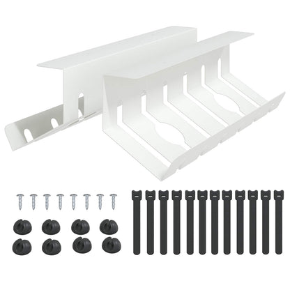 Under Desk Cable Management Tray 2 pcs White