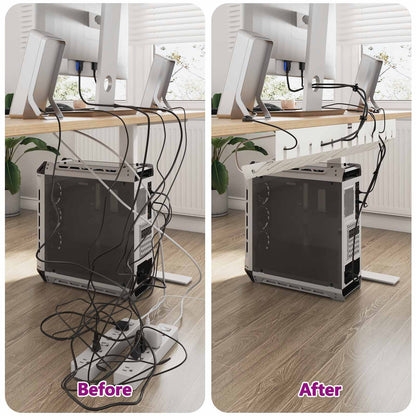 Under Desk Cable Management Tray 2 pcs White