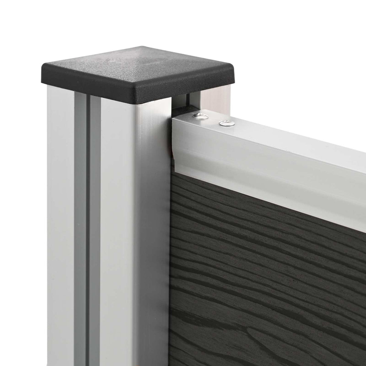 Garbage Bin Fence Grey 85 x 12 x 115 cm Aluminium and WPC
