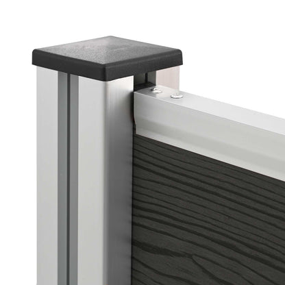 Garbage Bin Fence Grey 85 x 12 x 115 cm Aluminium and WPC