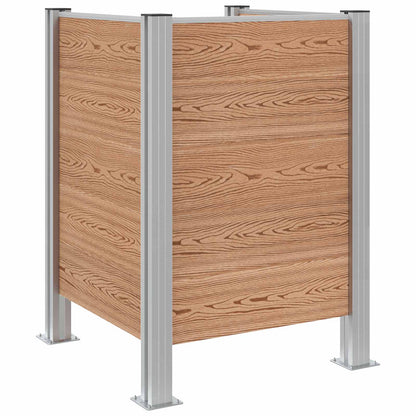 Garbage Bin Fence Brown 85 x 85 x 115 cm Aluminium and WPC