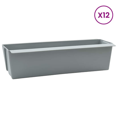 Flower Boxes for Euro Pallets 12 pcs Light grey