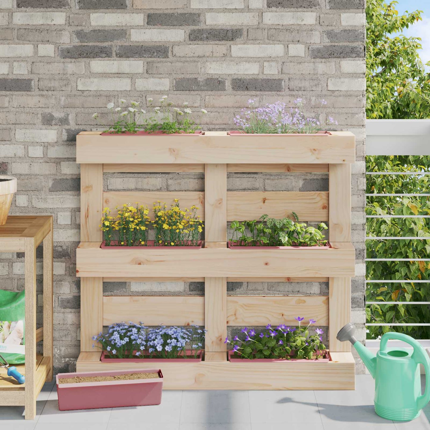 Flower Boxes for Euro Pallets 24 pcs Brown 36 x 13.5 x 9.5 cm