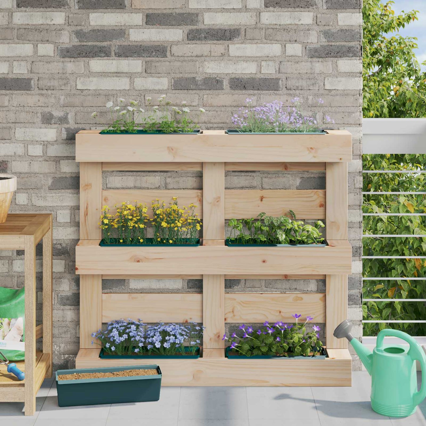 Flower Boxes for Euro Pallets 24 pcs Green 36 x 13.5 x 9.5 cm