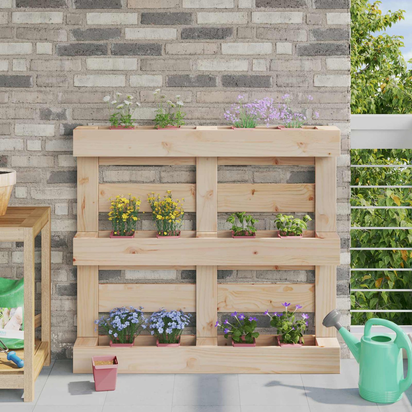Flower Boxes for Euro Pallets 12 pcs Brown 14 x 9 x 9.5 cm
