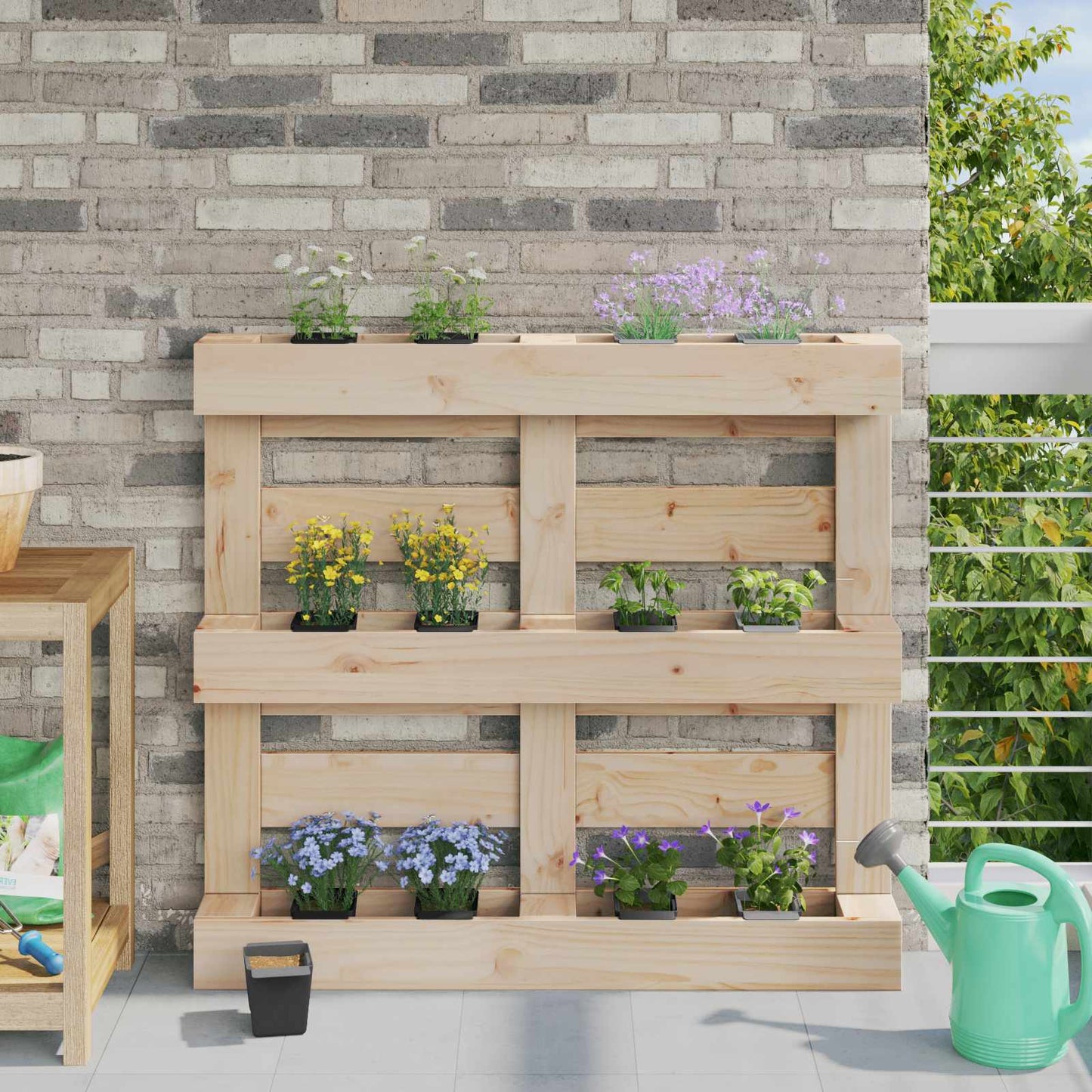 Flower Boxes for Euro Pallets 12 pcs Black 14 x 9 x 9.5 cm