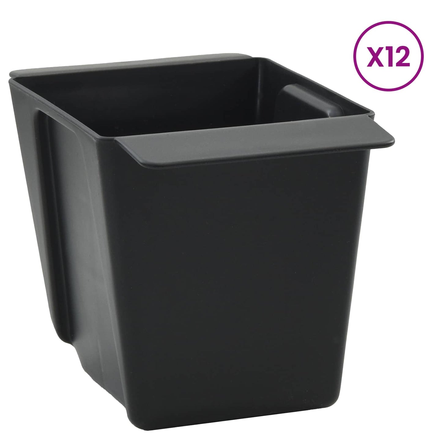 Flower Boxes for Euro Pallets 12 pcs Black 14 x 9 x 9.5 cm