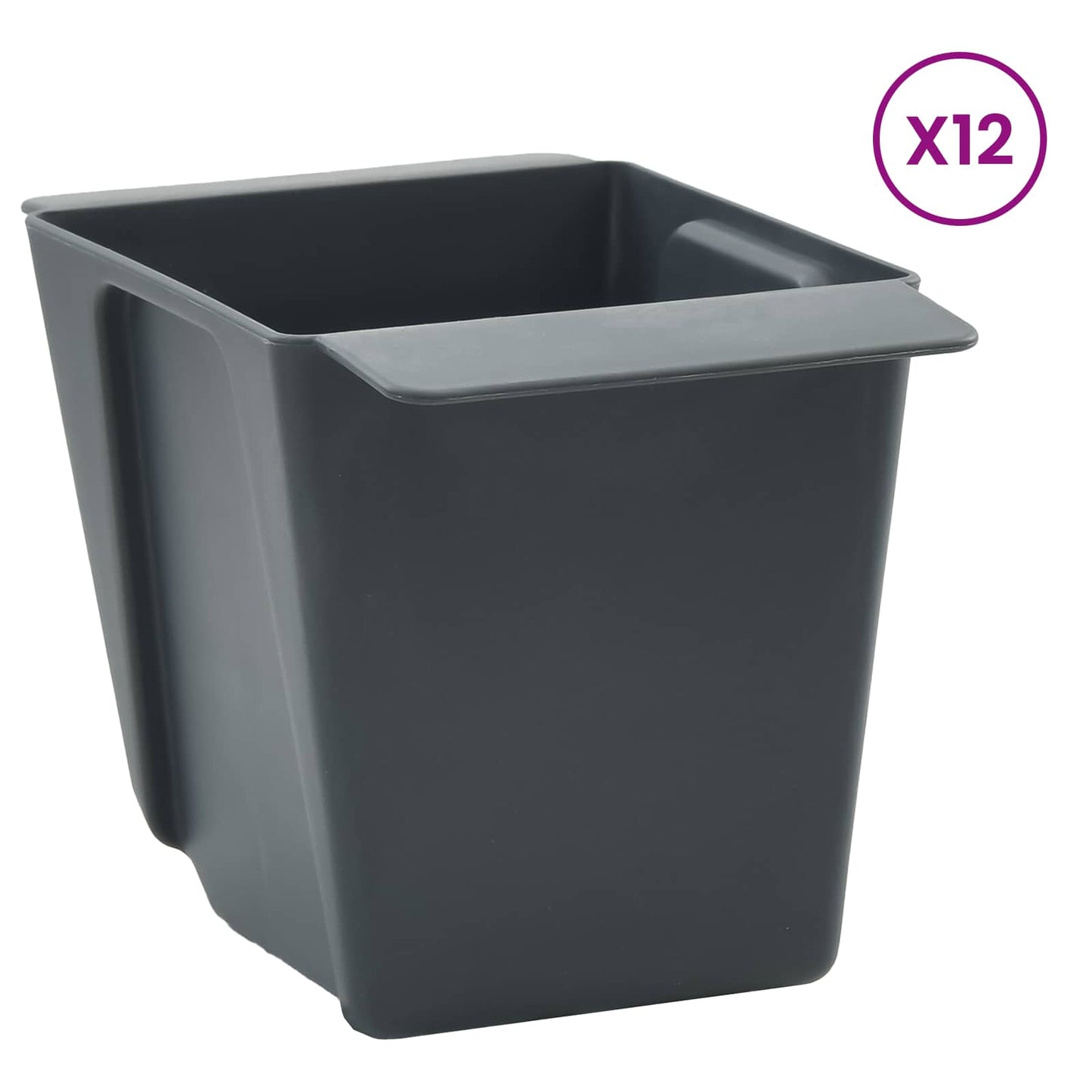 Flower Boxes for Euro Pallets 24 pcs Grey 5.31 x 3.54 x 3.74 in