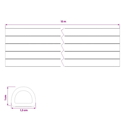 Self-Adhesive Window Seal White 12 x 10 mm 12 m EPDM Foam