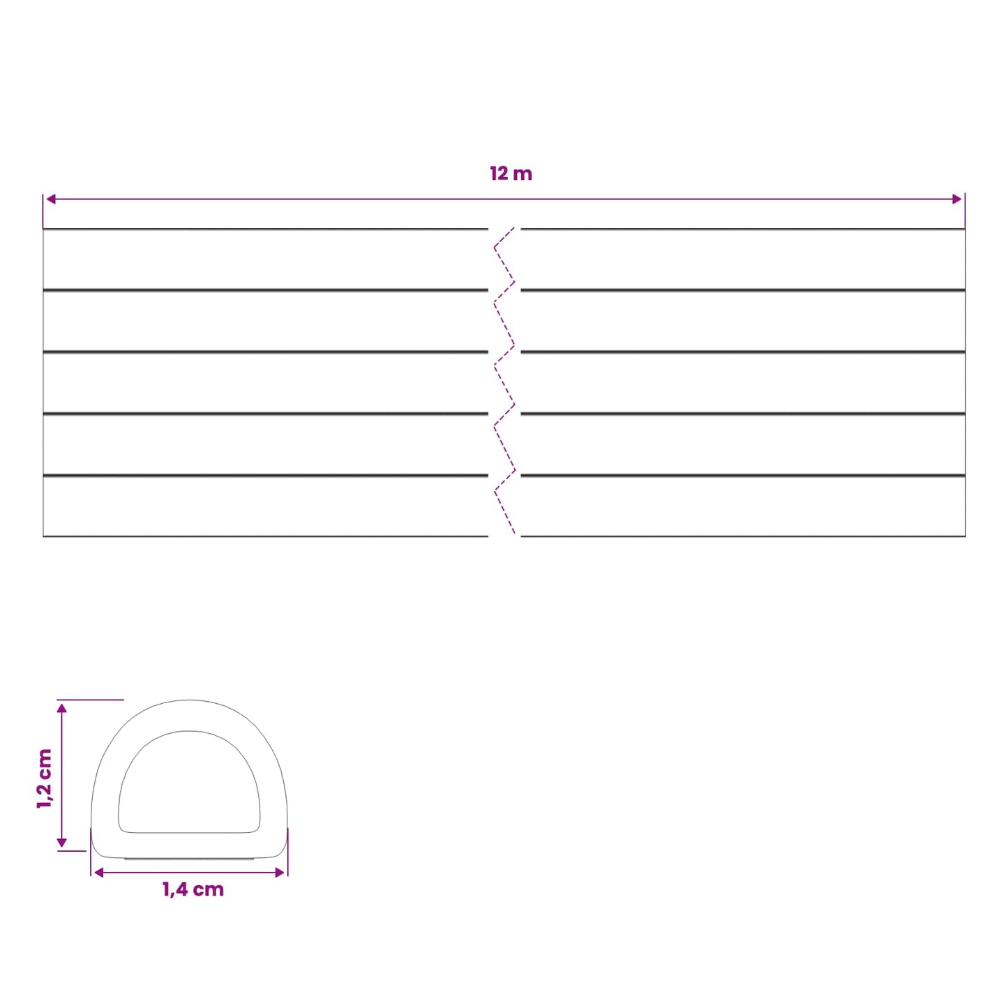 Self-Adhesive Window Seal White 14 x 12 mm 12 m EPDM Foam