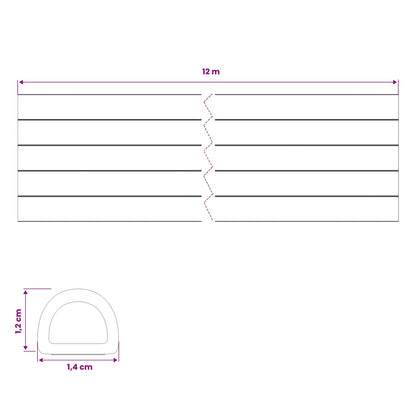 Self-Adhesive Window Seal White 14 x 12 mm 12 m EPDM Foam