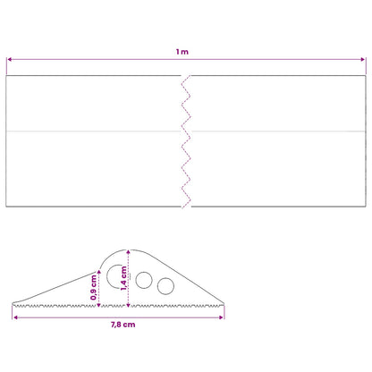 Garage Floor Seal Black 78 x 14 mm 1 m EPDM Rubber