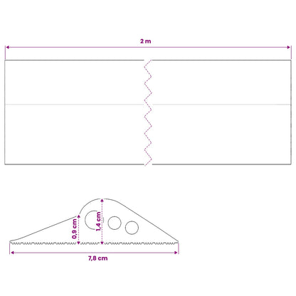 Garage Floor Seal Black 78 x 14 mm 2 m EPDM Rubber