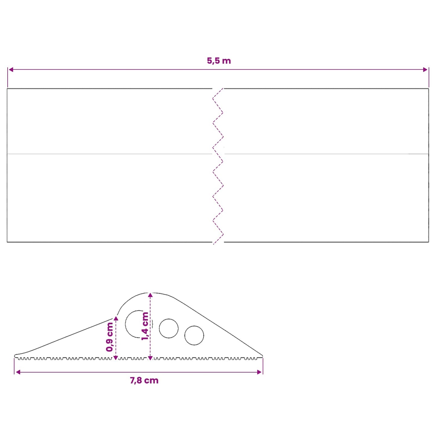 Garage Floor Seal Black 78 x 14 mm 5.5 m EPDM Rubber