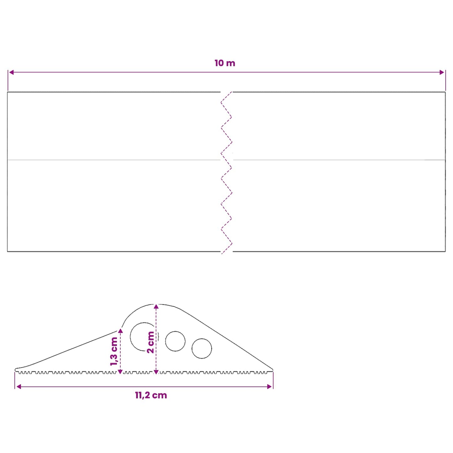 Garage Floor Seal Black 112 x 20 mm 10 m EPDM Rubber