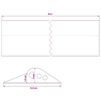 Garage Floor Seal Black 112 x 20 mm 12 m EPDM Rubber