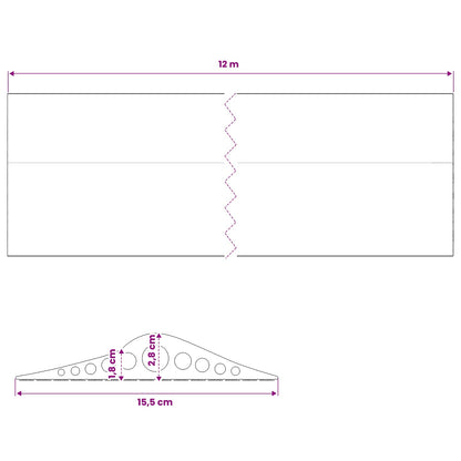 Garage Floor Seal Black 155 x 28 mm 12 m EPDM Rubber