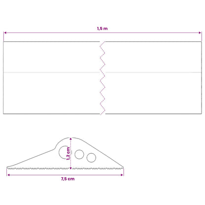 Garage Floor Seal Black 75 x 12 mm 1.5 m EPDM Rubber
