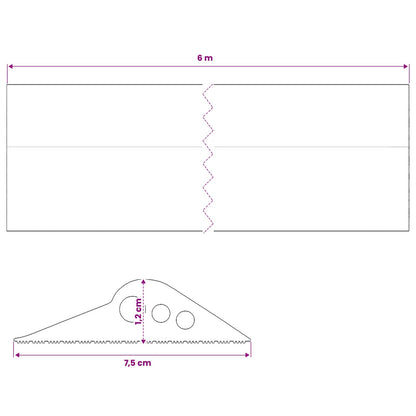 Garage Floor Seal Black 75 x 12 mm 6 m EPDM Rubber