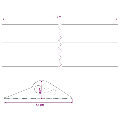 Garage Floor Seal Black 74 x 20 mm 2 m EPDM Rubber