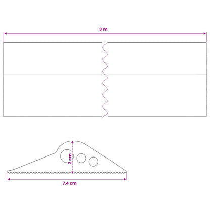 Garage Floor Seal Black 74 x 20 mm 3 m EPDM Rubber