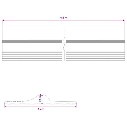 Garage Floor Seal Black and Yellow 12 x 90 mm 4.5 m PVC