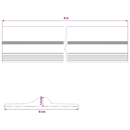 Garage Floor Seal Black and Yellow 12 x 90 mm 8 m PVC