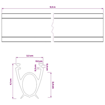 Garage Door Seal Black 41 x 33 mm 5.5 m PVC