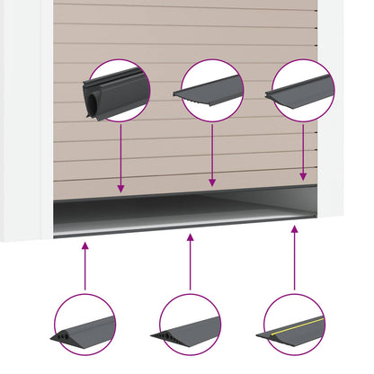 Garage Door Seal Black 52 x 2 mm 4 m PVC