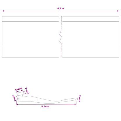 Garage Door Seal Black 52 x 2 mm 4.5 m PVC