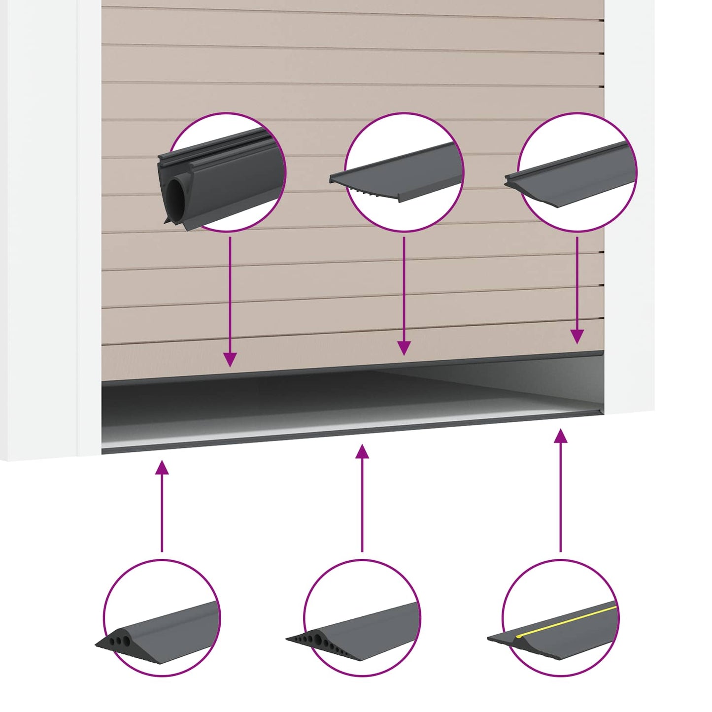 Garage Door Seal Black 52 x 2 mm 5 m PVC
