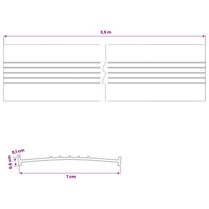 Garage Door Seal Black 70 x 6 mm 3.5 m PVC