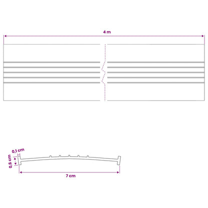 Garage Door Seal Black 70 x 6 mm 4 m PVC